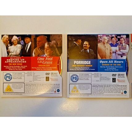 4 CLASSIC BBC COMEDY EPISODES, DAILY/SUNDAY MIRROR PROMOTIONS (2 DVD'S).