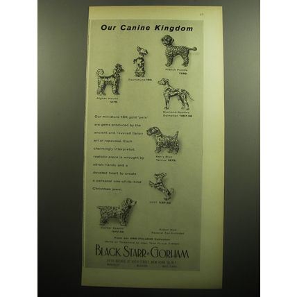 1958 Black Starr & Gorham Jewelry Ad - Our Canine Kingdom