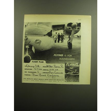 1958 Flying Magazine Advertisement - Flying is for Businessmen