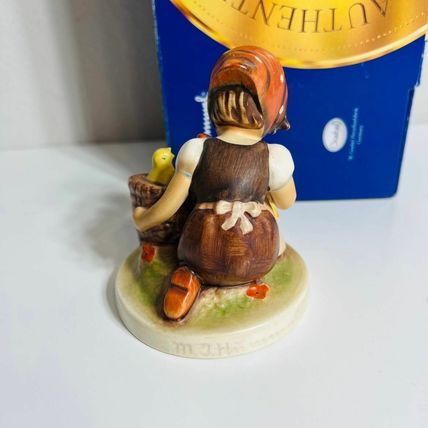 Goebel Hummel Chick Girl Figurine German Hand-Painted Sculpture Red Handkerchief