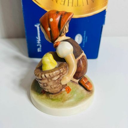 Goebel Hummel Chick Girl Figurine German Hand-Painted Sculpture Red Handkerchief
