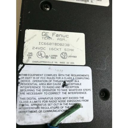 GE IC660TBD023B FANUC GE BLOCK 24VDC SINK I/O 16 CIRC W/2/3 SENSOR COMPATB,AE