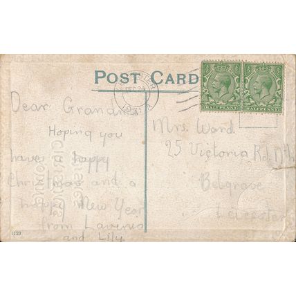 PC21184 Greeting Postcard. Loving Christmas Wishes. Winter Scene. 1931