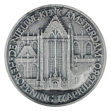 Penning Willem Vis : Heropening Nieuwe Kerk Amsterdam, 1980