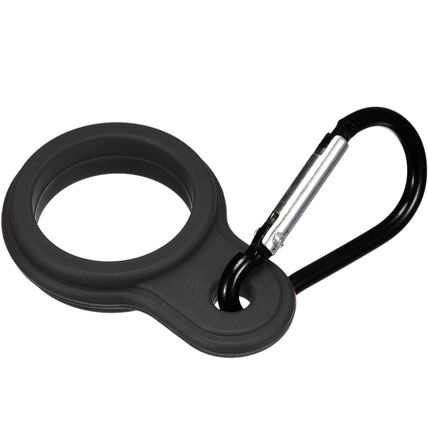 Black Water Bottle Holder With Carabiner Clip Silicone For Backpack hiking walks