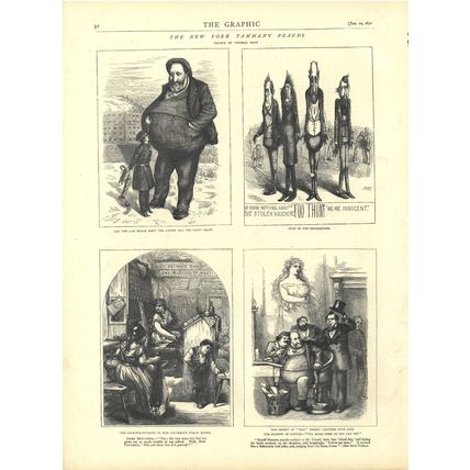 NEW YORK TAMMANY FRAUDS 1872 Thomas Nast VICTORIAN ENGRAVINGS