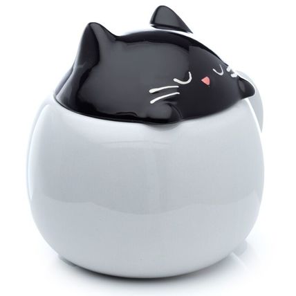 Black Cat Liddded Mug with Grey Base 11.5 CM Ceramic Gift TablewareFeline Meow