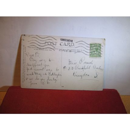 CENTRAL GARDENS, BOURNEMOUTH by A R Quinton used antique postcard 1916 pm =