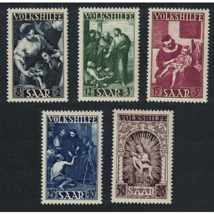 Saar National Relief Fund 5v 1949 MH SG#281-285