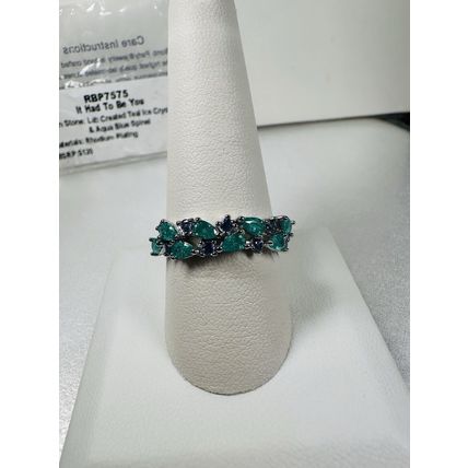 NIB Bomb Party Sz10 BP Ring RBP7575 It Had To Be YOU LC Teal Ice Crystal/ Spinel