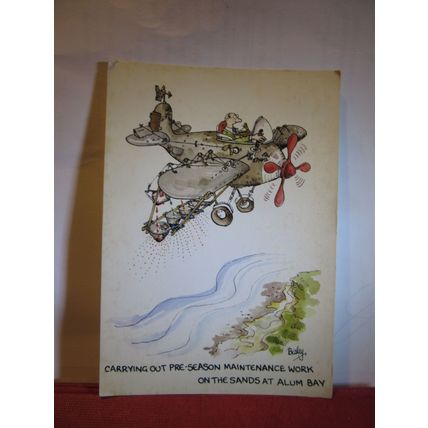 COLOURING THE CLIFFS, ALUM BAY, Isle of Wight used postcard 1979 pm Humour =