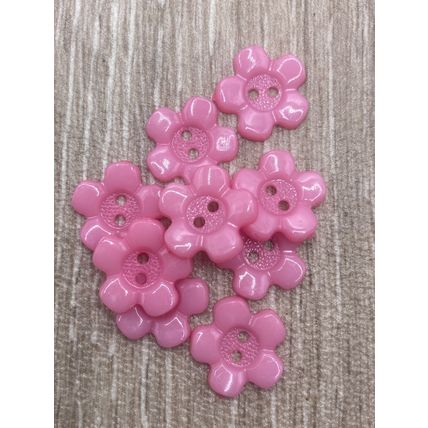 15mm Pink Baby and Children's Flower Buttons 2 Hole Acrylic Cardigans Knitting