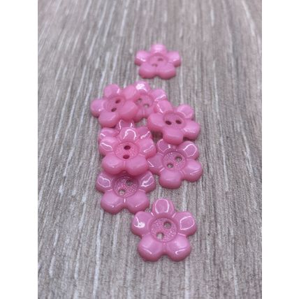 15mm Pink Baby and Children's Flower Buttons 2 Hole Acrylic Cardigans Knitting