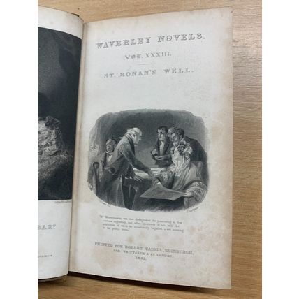 1833 WALTER SCOTT "ST RONAN'S WELL" WAVERLEY NOVELS SMALL ANTIQUE BOOK (P3)