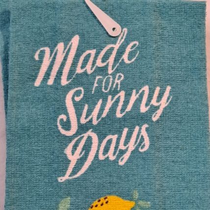 MADE FOR SUNNY DAYS Kitchen TOWELS & Glass CUTTING BOARD NEW Home Collection