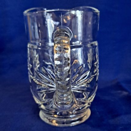 Vintage Anchor Hocking PRESCUT CLEAR PINT PITCHER Early America Star of David