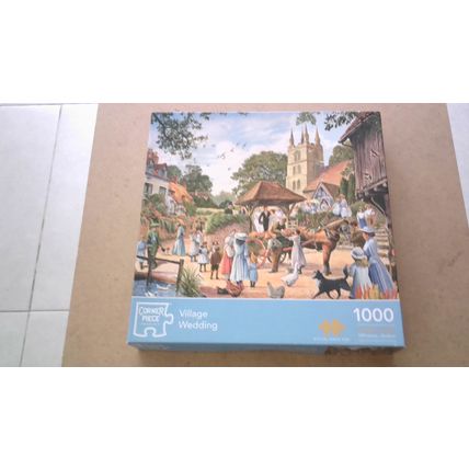 VILLAGE WEDDING by Steve Crisp Jigsaw Puzzle (1000 Piece) Corner Piece (2019)