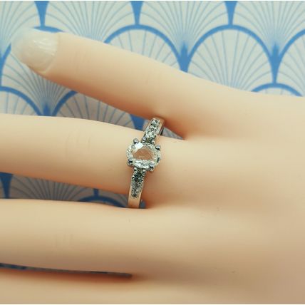Natural White Danburite, Chrysoberyl and Topaz 925 Sterling Silver Ring with Box