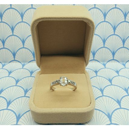 Natural White Danburite, Chrysoberyl and Topaz 925 Sterling Silver Ring with Box