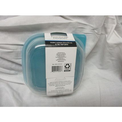 Mainstays Meal Prep Food Storage 2 Containers 2 Lids 30.8 oz
