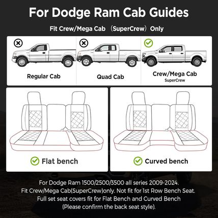 Super Cover® for Dodge Ram Seat Covers 2002-2023 2024 1500, 2010-2023 2024 2500/