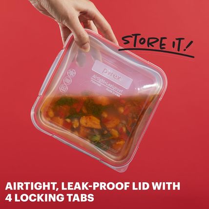 Pyrex Freshlock 5-Pack (4-Cup) Glass Food Storage Containers Set, Airtight & Lea