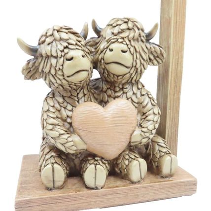 Highland Cattle Couple Ornament 21 CM Together is my Favourite Place To Be Gift