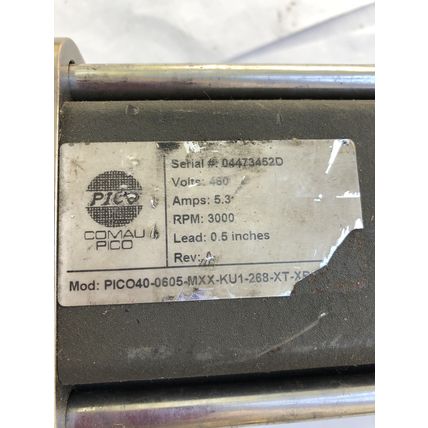 Comau PICO PICO40-0605-MXX-KU1-268-XT SERVO ACTUATOR,5.3 A,3000 Rpm,0.5 Lead ,TG