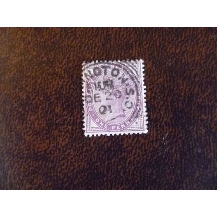 1881 GB Queen Victoria SG172 1d lilac fine used stamp date December 20 1901