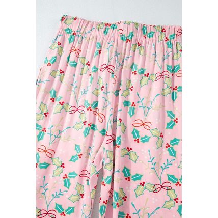 Multicolour Floral Christmas Pajamas Set