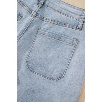 Beau Blue Light Wash High Rise Denim Shorts