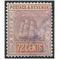 British Guiana 1889 SG204 72c D Purple & Yell-Brown F/U
