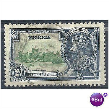 Nigeria 1935 SG31 2d Green & Indigo Silver Jubilee Fine Used.