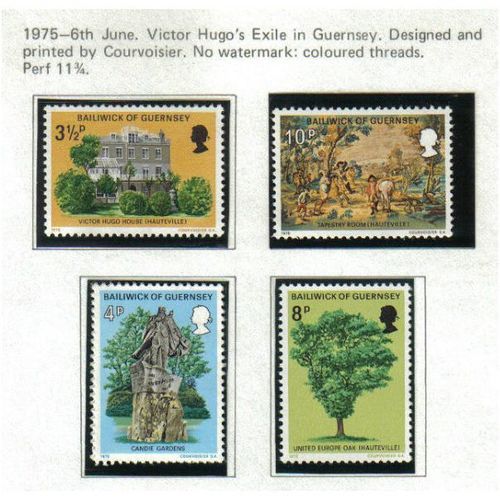 1975 GB GUERNSEY VICTOR HUGO SET UMM SG 126-129