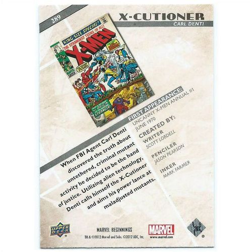 2012 Marvel Beginnings 2 - #289 - X-Cutioner