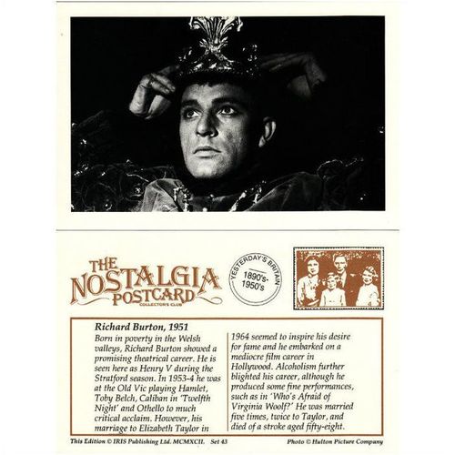Postcard British Stage & Film Actor Richard Burton Henry V 1951 - Nostalgia