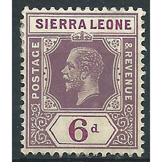 Sierra Leone 1912 SG119 6d Dull & Bright Purple Mounted Mint . ...