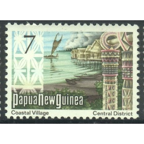 Papua New Guinea 1973 - SG245 - 7c multi - Coastal Village - MH