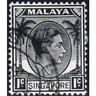 Singapore, 1948-52 1c George VI, SG 1 (Scott #1), used