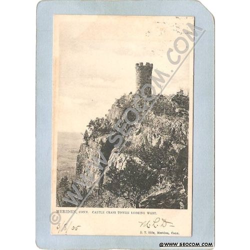 CT Meriden Postcard Castle Craig Tower Looking West Undivided Back ct_box3~1244