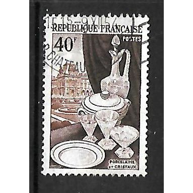 FRANCE 1953 40F PORCELAIN AND CUT GLASS SG 1168 FINE USED#