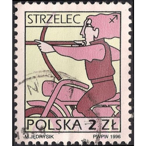POLAND, Zodiac, Sagittarius (Strzelec), yellow 1996, 2 Zl, #2