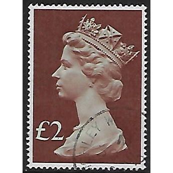 SG 1027: £2 pale emerald and purple-brown Definitive Stamp: Queen Elizabeth II.