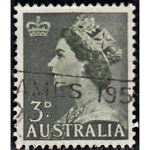 AUSTRALIA, 1953 3d QEII, SG 262 (Scott #257), used