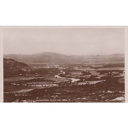 Aviemore From Ord Ban Antique Aerial Scottish Real Photo Postcard