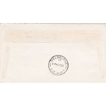 United States 1958 PANAM Los Angeles-Melbourne First Flight Cover VGC