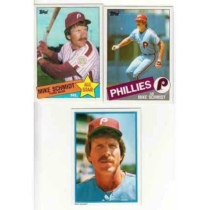 Lot of Three 1985 Topps Mike Schmidt cards- #500 & All-Star #714 & #23