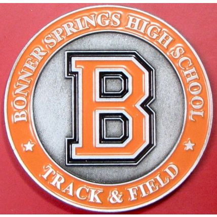 Bonner Springs High School, Track & Field. Challenge Coin. Souvenir. 2". 18b.