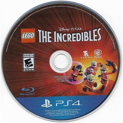Lego The Incredibles Game PS4 PlayStation 4 2103230 Rated E Blu-ray Disc & Case
