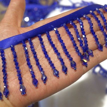 0.5 Meter Beaded Crystal Fringe Tassels Trim DIY Curtain Costume Edge Decor Ribb